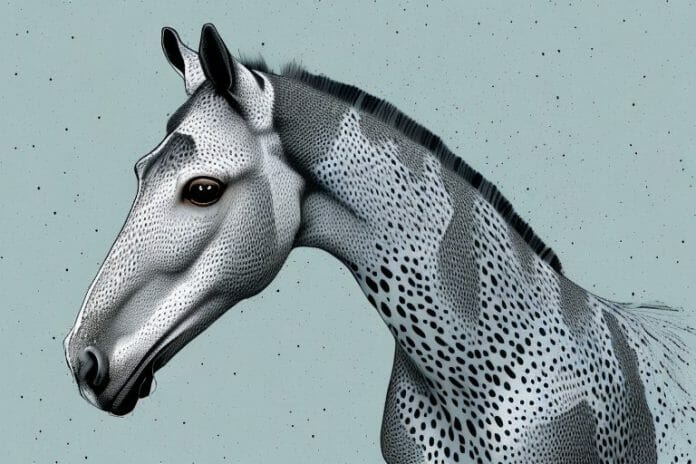 An appaloosa horse in its natural environment in queenstown