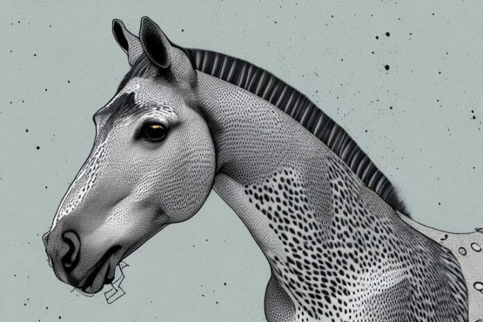 An appaloosa horse in its natural environment in uitenhage