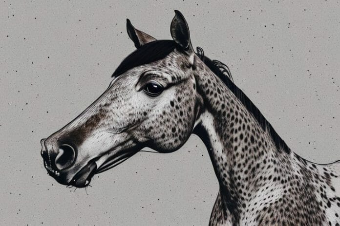 An appaloosa horse in a rural setting in king william's town
