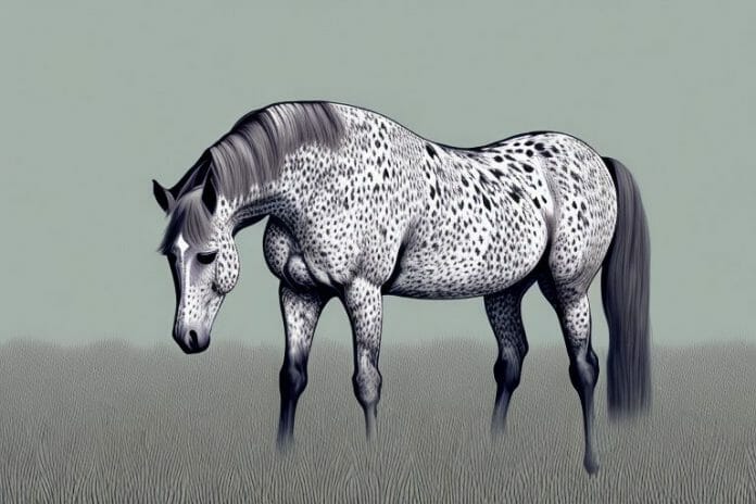 An appaloosa horse in a field in bloemfontein