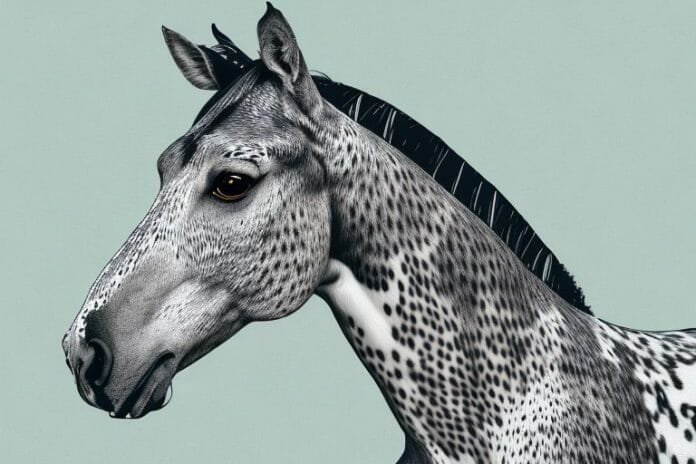 An appaloosa horse in a south african landscape
