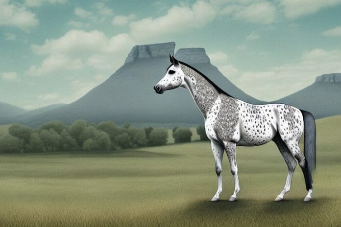 An appaloosa horse in a rural virginia