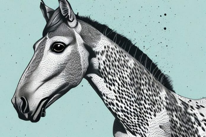 An appaloosa horse in its natural environment in gauteng