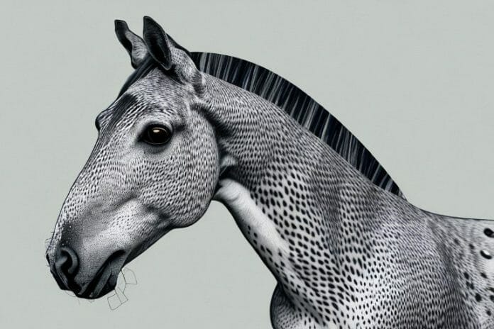 An appaloosa horse in its natural environment in soweto