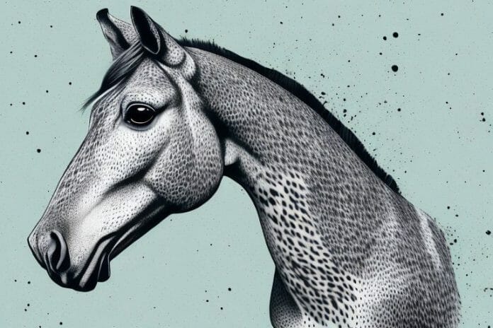 An appaloosa horse in its natural environment in vanderbijlpark