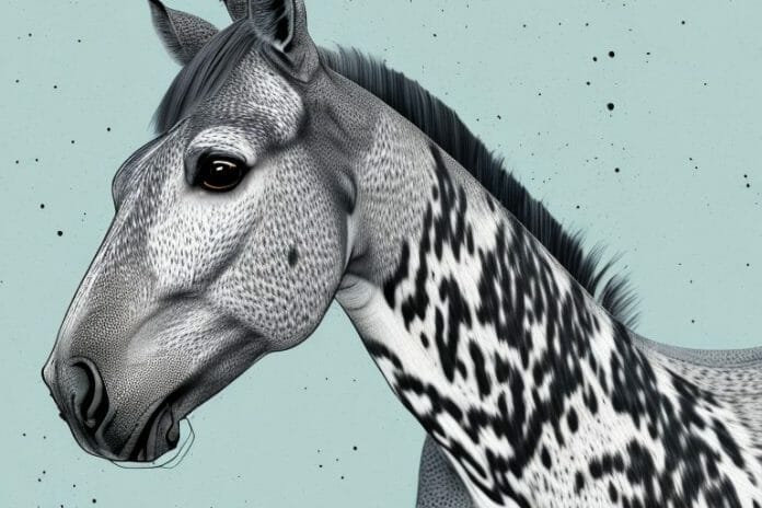 A beautiful appaloosa horse in its natural environment in greater pretoria