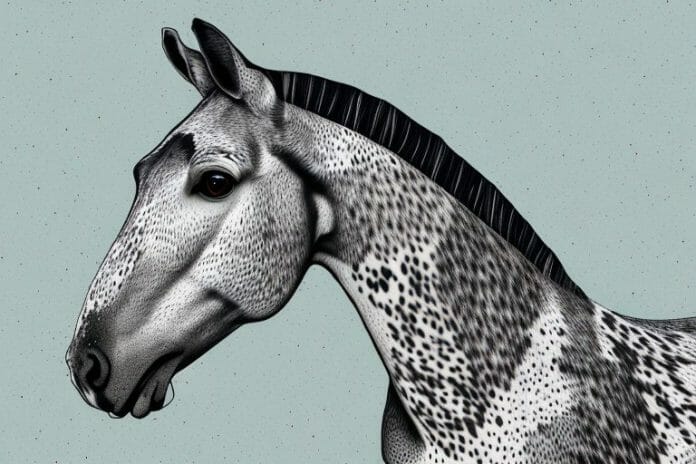 An appaloosa horse in a pasture in kempton park