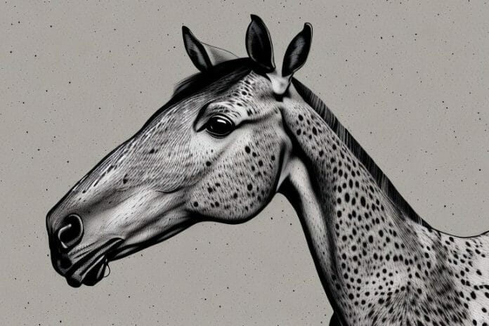 An appaloosa horse in a rural setting in polokwane