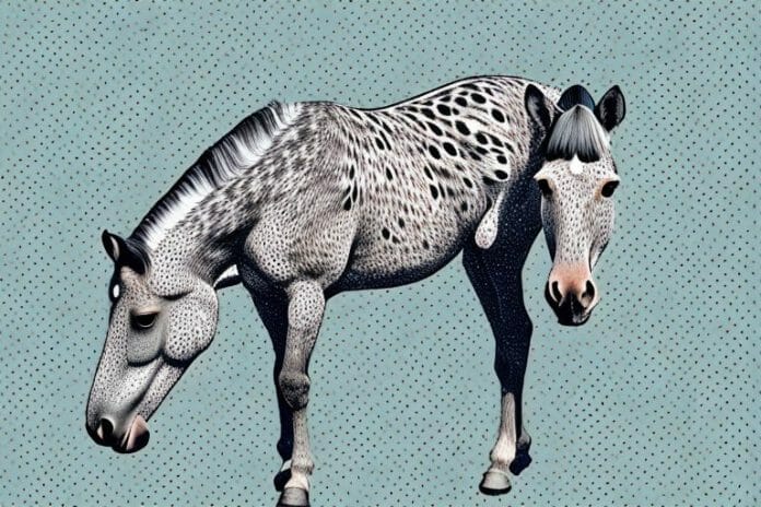 An appaloosa horse in its natural environment in lebowakgomo