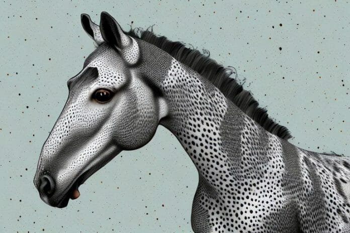 An appaloosa horse in its natural environment in mokopane