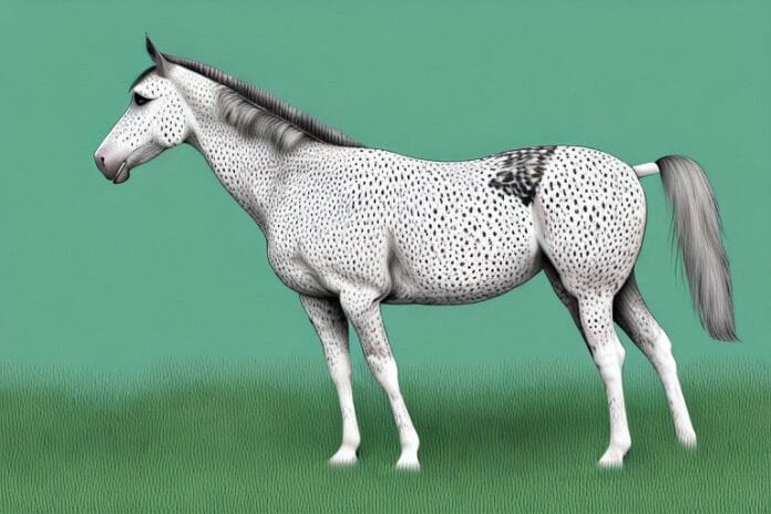 An appaloosa horse in a grassy field in tzaneen