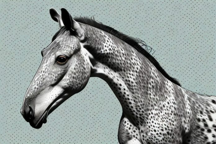 An appaloosa horse in its natural habitat in phalaborwa