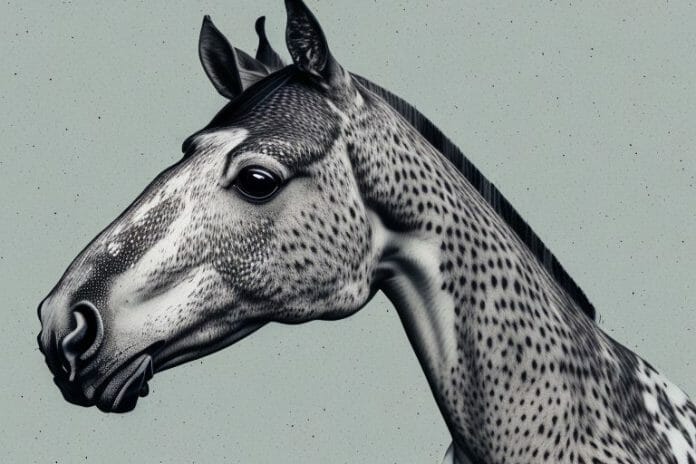 An appaloosa horse in a rural south african setting