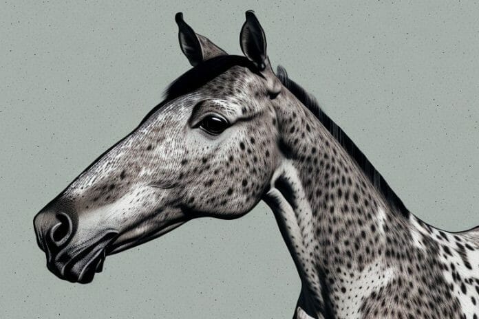 An appaloosa horse in a rural south african setting