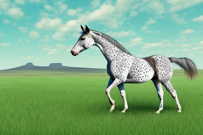 An appaloosa horse in its natural environment in bela-bela