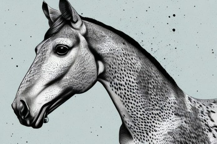 An appaloosa horse in its natural environment in witbank