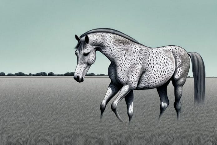 An appaloosa horse in a field in middelburg