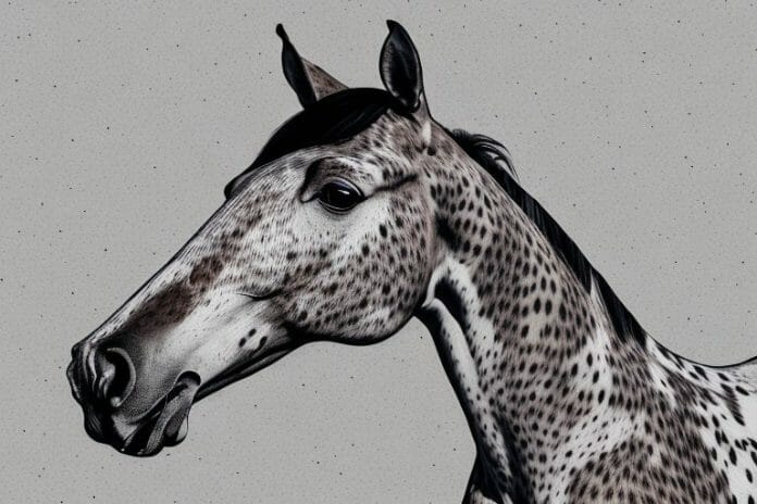 An appaloosa horse in a rural setting in secunda