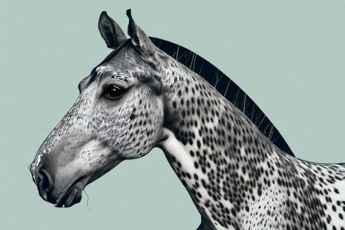 An appaloosa horse in a south african landscape