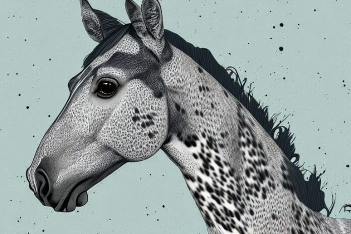 An appaloosa horse in its natural environment in ermelo
