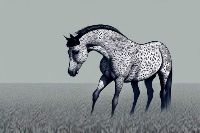 An appaloosa horse in a field in standerton