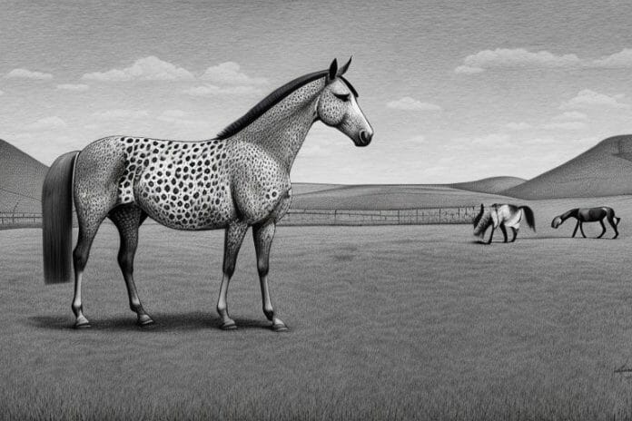 An appaloosa horse in a rural setting in lydenburg