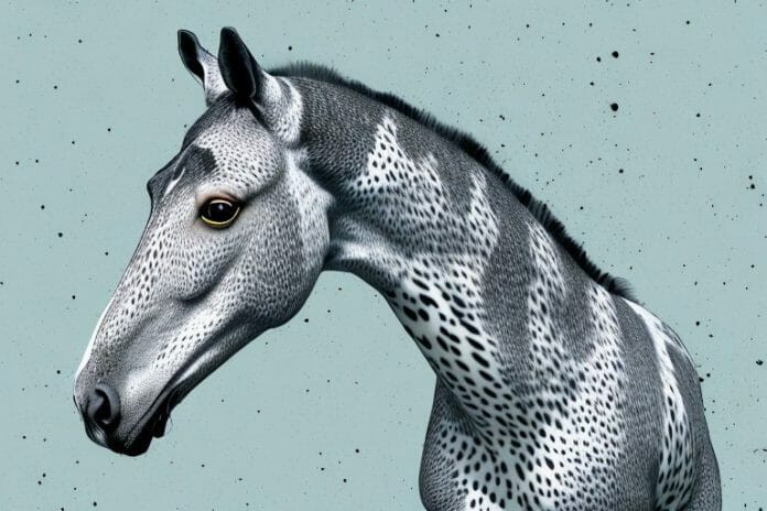 An appaloosa horse in its natural environment in the northern cape