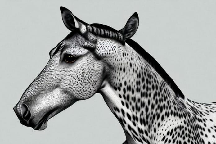 An appaloosa horse in its natural environment in upington