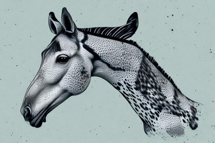 An appaloosa horse in its natural environment in the kuruman area of south africa