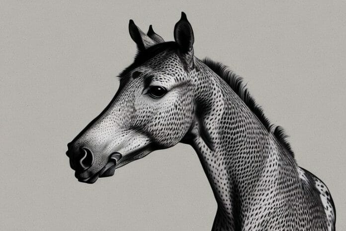 An appaloosa horse in a rural setting in de aar