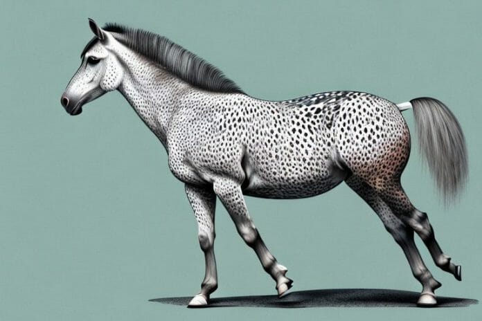 An appaloosa horse in its natural habitat in springbok