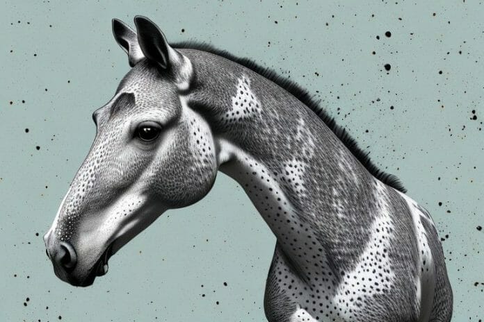An appaloosa horse in its natural environment in postmasburg
