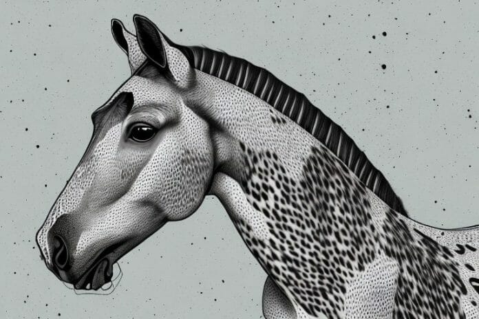 An appaloosa horse in its natural environment in warrenton