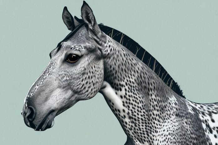 An appaloosa horse in a south african landscape