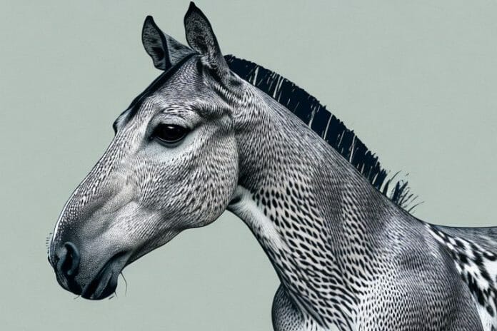 An appaloosa horse in a rural south african landscape
