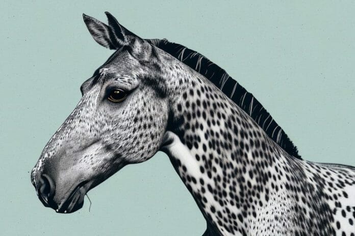 An appaloosa horse in a south african landscape