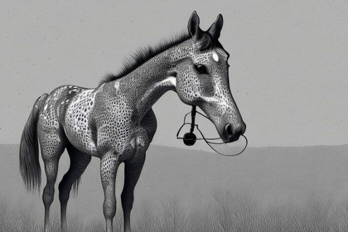 An appaloosa horse in a rural setting in south africa