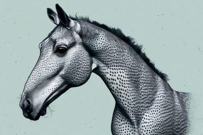 An appaloosa horse in its natural environment in mabopane