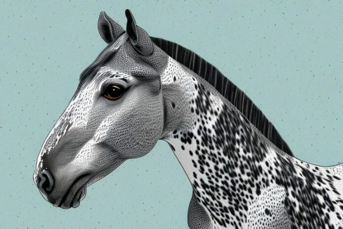 A beautiful appaloosa horse in a scenic landscape of stellenbosch