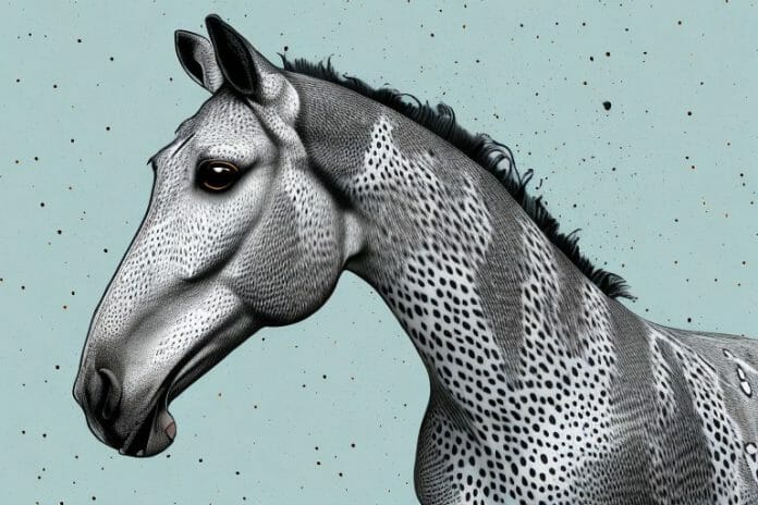 An appaloosa horse in its natural environment in cape town
