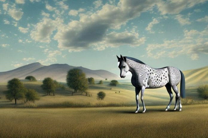 An appaloosa horse in a rural landscape in worcester