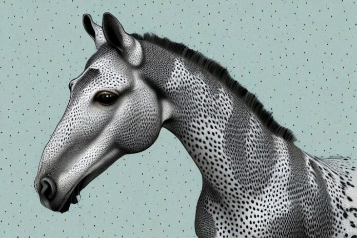 An appaloosa horse in its natural environment in oudtshoorn