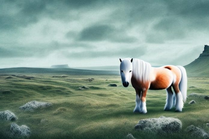 An icelandic horse in a rural landscape in umhlanga