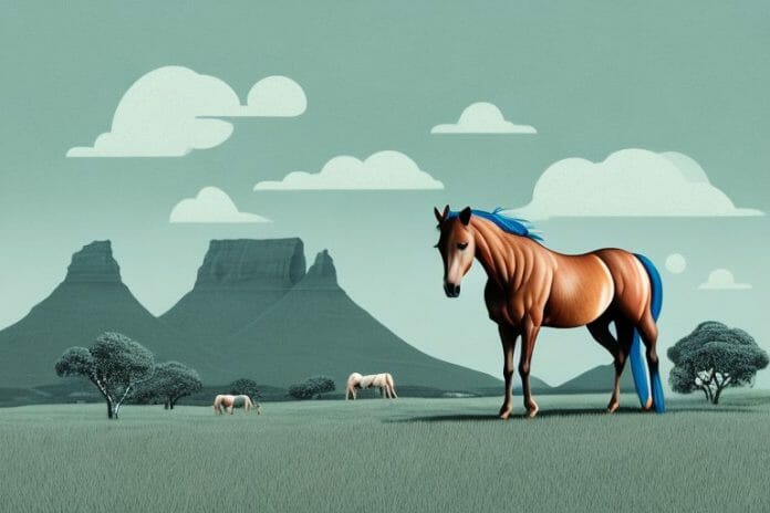 An icelandic horse in a south african landscape