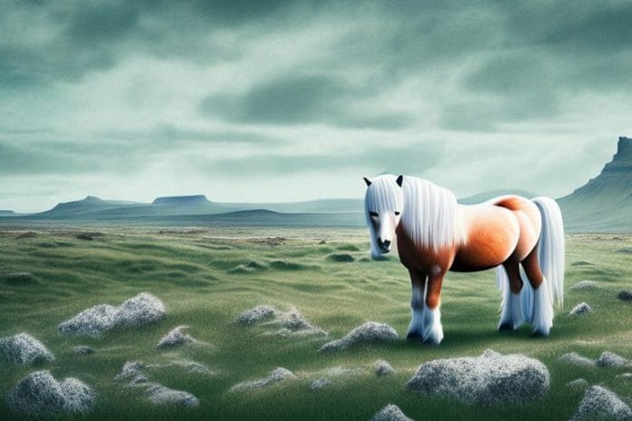 An icelandic horse in a rural landscape in bloemfontein