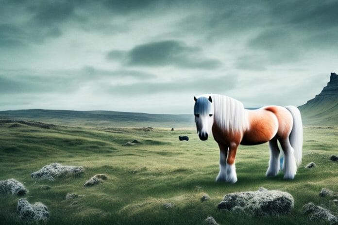 An icelandic horse in a rural landscape in east rand