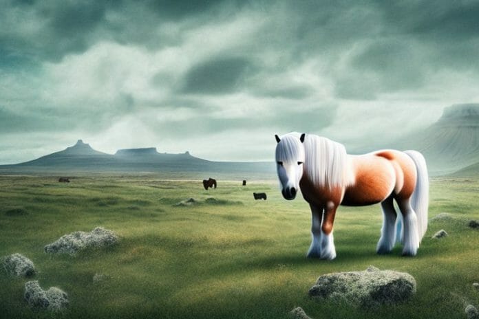 An icelandic horse in a rural landscape in limpopo
