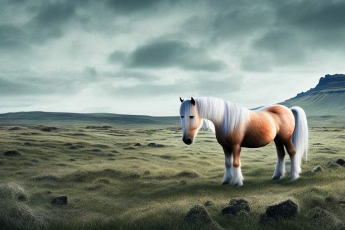 An icelandic horse in a rural landscape in lydenburg