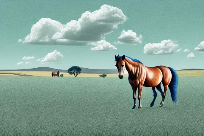 A horse in a field in de aar