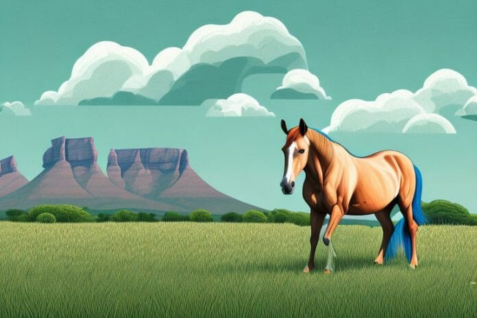 A horse in a field